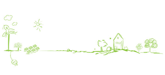 Energie Landschaft Strom Erneuerbare Energie Band Banner