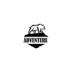 Naklejka premium cool explorer bear, Mountain Camping Gift, Camping and outdoor adventure emblems.