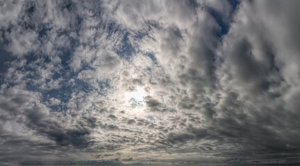 Fantastic dark thunderclouds, sky panorama