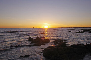 Coucher de soleil sur la cote bretonne