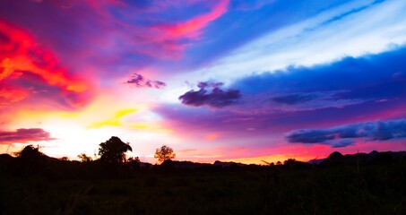sunset over the mountains