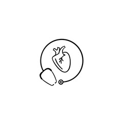 heart health logo. Medical concept. Health awareness promotional poster. Vector.