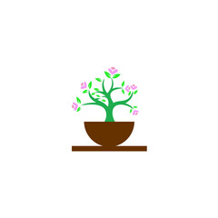 flowers and vase composition, Modern vase icon. vector illustration in flat design.