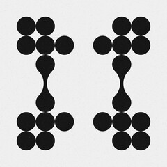 Abstract Cross Pattern Dots Logo generative computational art illustration