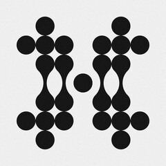 Abstract Cross Pattern Dots Logo generative computational art illustration