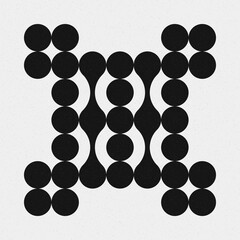 Abstract Cross Pattern Dots Logo generative computational art illustration