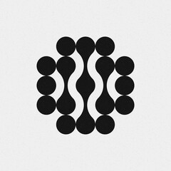 Abstract Cross Pattern Dots Logo generative computational art illustration