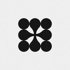 Abstract Cross Pattern Dots Logo generative computational art illustration