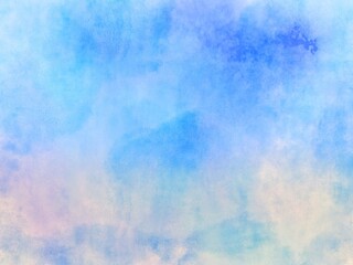 Blue purple and yellow watercolor background painting with cloudy distressed texture and marbled grunge, abstract watercolor background with clouds shape