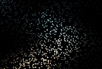 Dark Blue, Yellow vector layout with lines, triangles.