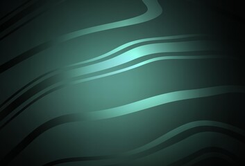 Dark Green vector glossy abstract background.