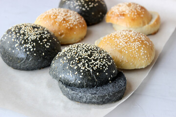 Buns for Burger with sesame seeds