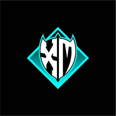 X M letter shield with square protection logo as a sweetener