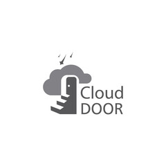 door logo cloud illustration design company template vector
