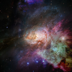 Plakat Nebula and stars in cosmos space. Elements of this image furnished by NASA