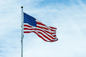 The US Flag Flaps in the Wind