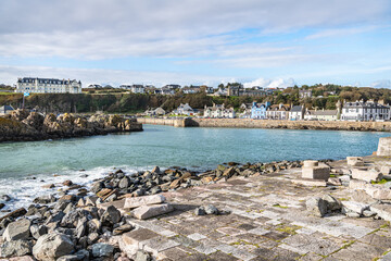 Fototapeta premium Port Patrick Harbour and Harbour, Port Patrick, Dumfries & Galloway, Scotland