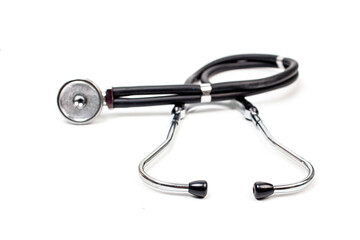 stethoscope, medical instrument on white background