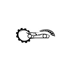 Car Icon. Speeding, racecar, Vector illustration on white background.