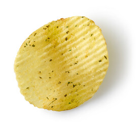potato chip on white background