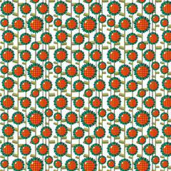Pattern with a field of flowers
