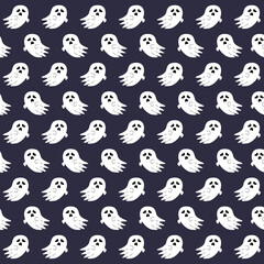 Halloween background with cute ghosts.
