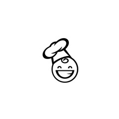 Chef in a cooking hat vector logo. Icon or symbol for design menu restaurant, cooking club, food studio or home cooking.