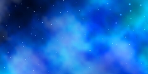 Fototapeta premium Dark BLUE vector background with colorful stars. Colorful illustration in abstract style with gradient stars. Design for your business promotion.