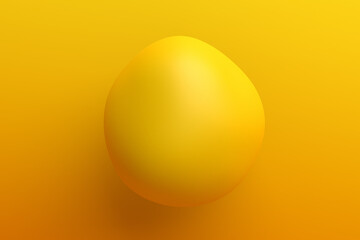 Abstract 3d render of a yellow bubble, background design