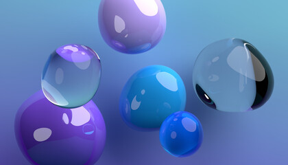 Abstract 3d render of bubbles, modern background design