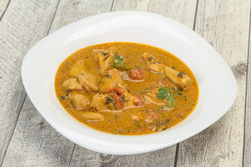 Traditional thai curry chicken soup