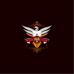 Naklejka premium Eagle emblem logo. vector icon illustration inspiration