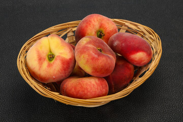 Sweet ripe tasty flat peach