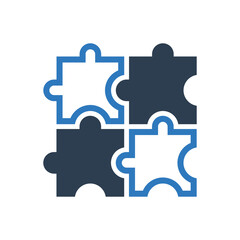 Obraz premium puzzle solution icon piece symbol