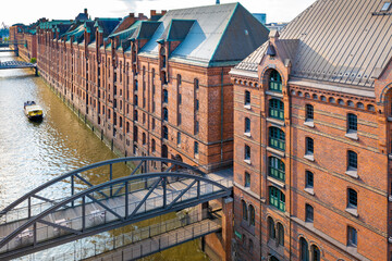Hamburg, Germany. The Warehouse District (German: Speicherstadt), a Unesco World Heritage. It is located in the port of Hamburg.