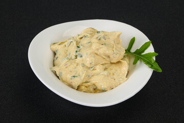 Hummus snack with olive oil