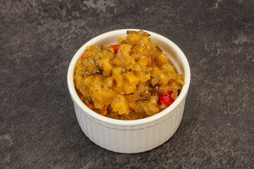 Relish sauce with cucumbers and mustard