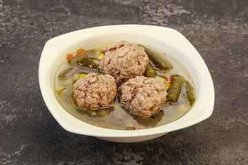 Soup with vegetables and meat balls