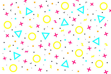 Memphis pattern seamless graphic web design, geometric abstract wallpaper vector background. Neon minimalist geometric pattern sketch, memphis seamless pop art colour design for banner, cover,poster