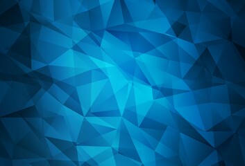 Fototapeta premium Dark BLUE vector shining triangular backdrop.