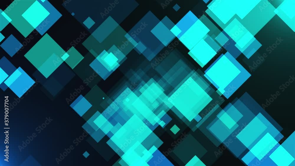 Poster abstract dark backdrop with flying transparent squares. computer generated 3d rendering