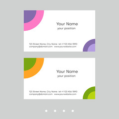 Fototapeta premium Business card template. Abstract design in two color schemes.