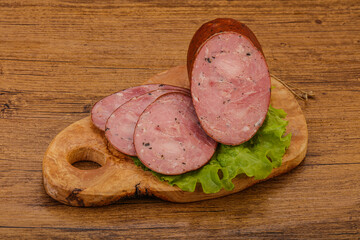 Smoked ham sausage with spices