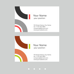 Fototapeta premium Business card template. Abstract design in two color schemes.
