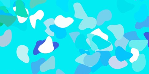 Light blue, green vector pattern with abstract shapes.