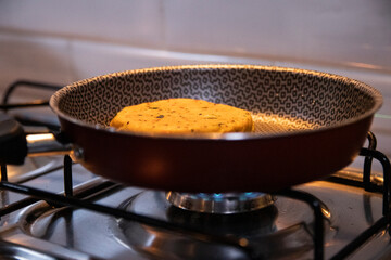 Vegan food. Hamburger made from chickpeas
