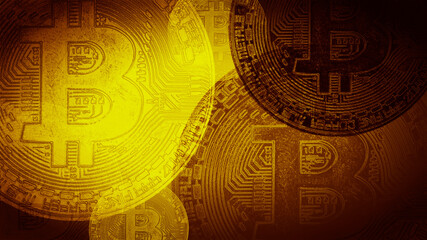 Stylish texture with the image of e-currency bitcoin