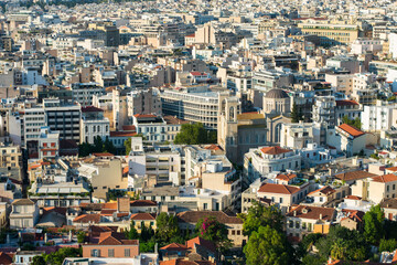 Fototapeta premium Views of the great city of Athens from the Acropolis, Greece.