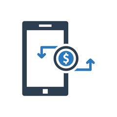 money transfer icon mobile symbol 