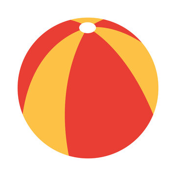 summer vacation travel, rubber bech ball toy flat icon style